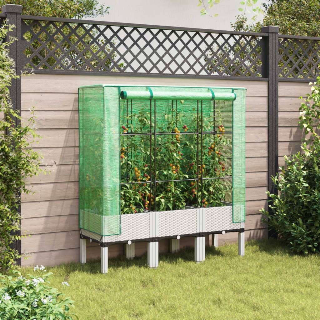 Vidaxl - Jardinière surélevée avec housse aspect rotin-Lit surélevé de jardin 120x40x140 cm 197715 - Image 3