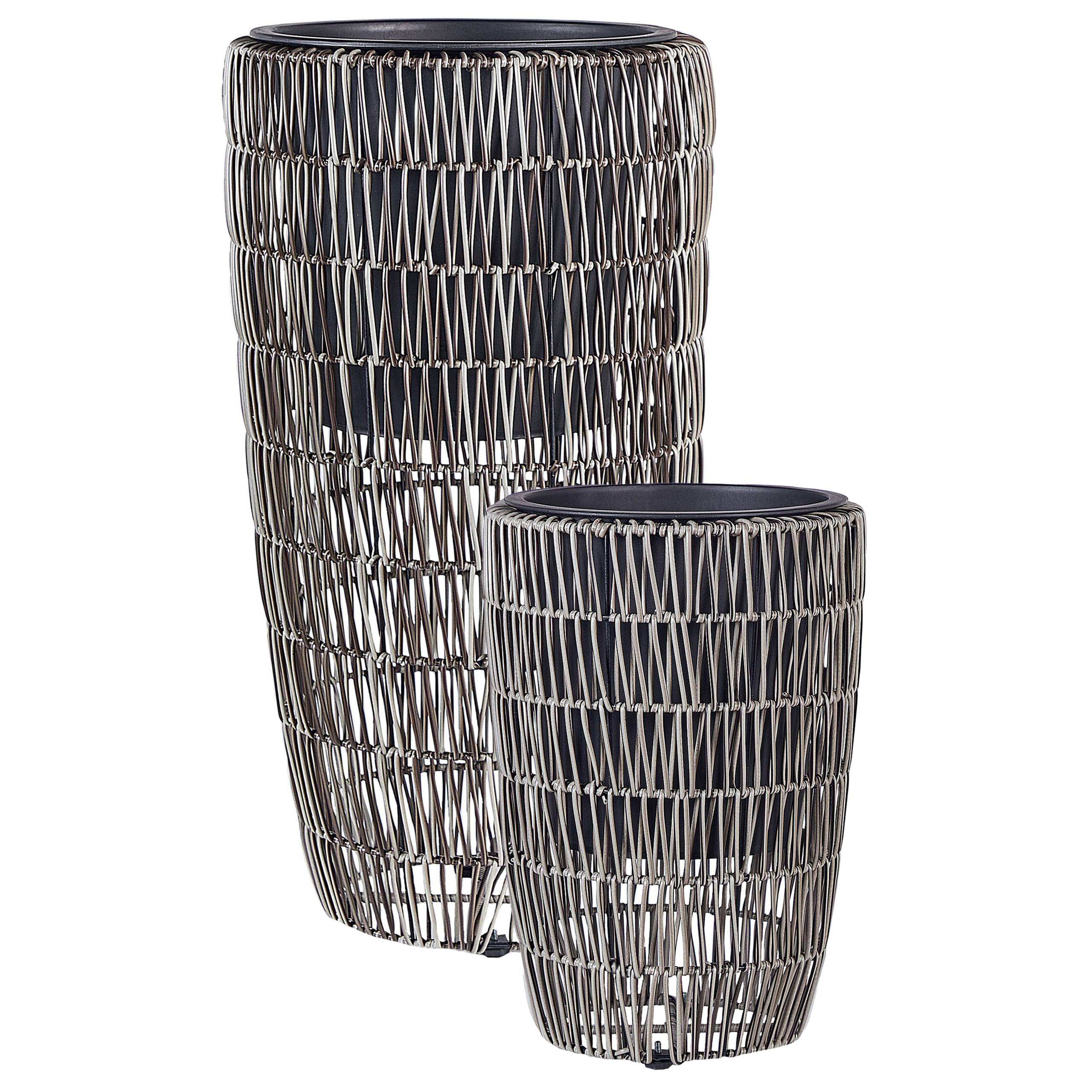 Beliani - Cache-pot d'extérieur Polyrotin Marron CHELONE - 34x34x66- Beliani - Image 2