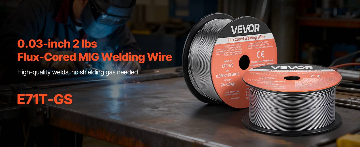 Vevor - VEVOR Fil fourré sans gaz 0,8 mm - 3 bobines de 0,9 kg, E71T-GS, pour acier doux, toutes positions, usage extérieur. - Image 9