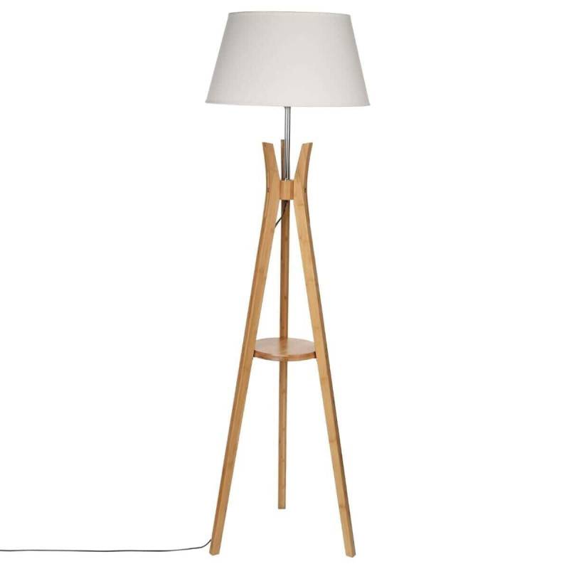 Lampadaire trépied bambou Kalo blanc Atmosphera - Image 1