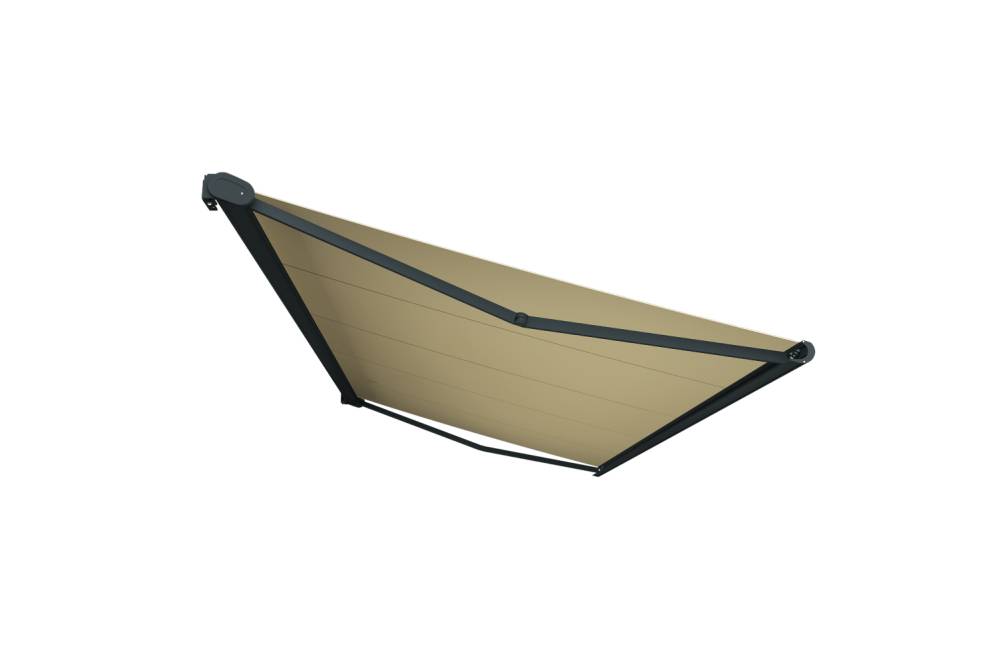 Ombrazur - Store banne Coffre intégral PROTECT 2 Gris Anthracite 4,05x3,50m Motorisé à télécommande - Toile Ecrue OMBRAZUR - Image 1
