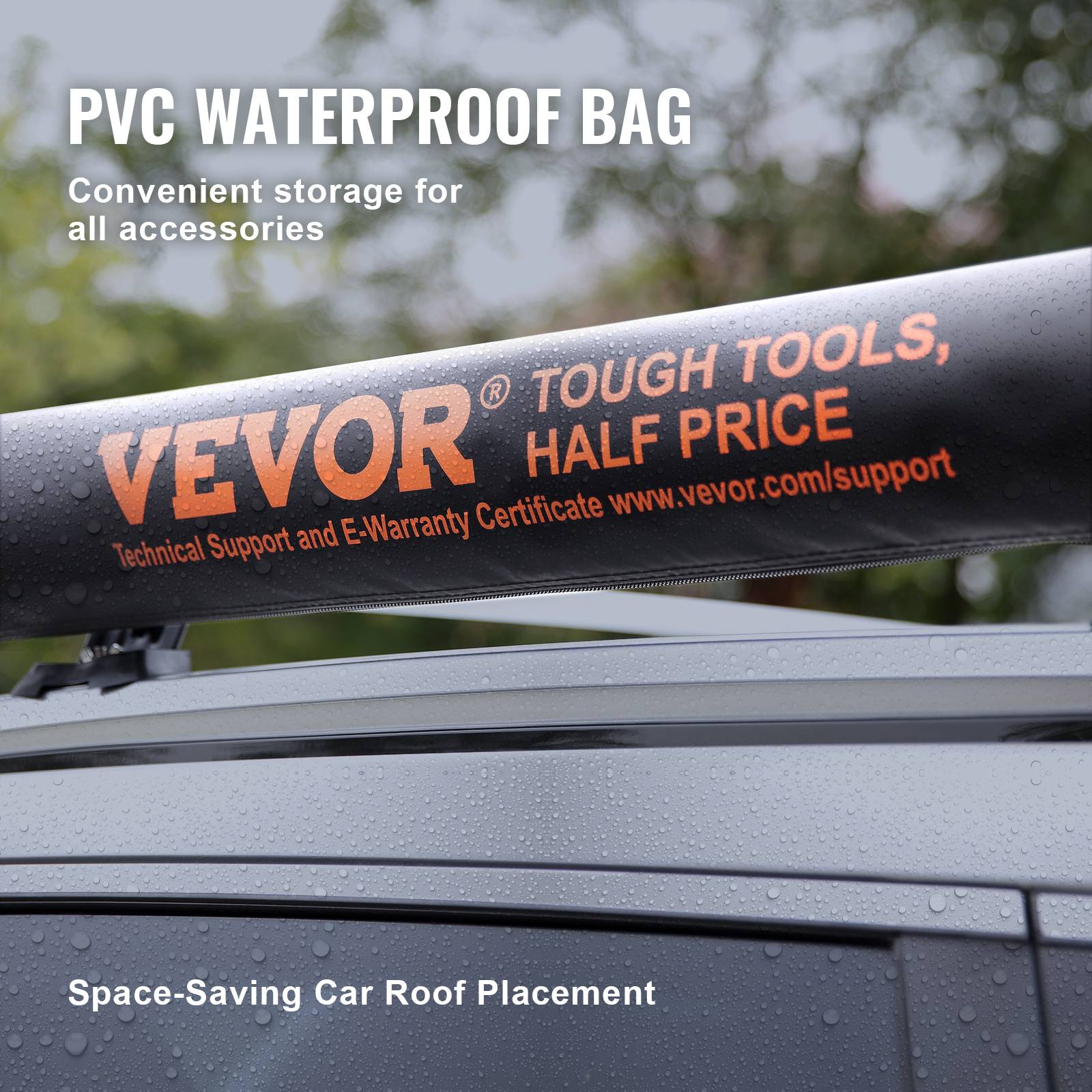 VEVOR Auvent voiture rétractable 270° 2.5m, PU UV50+, résistant, avec sac, pour SUV, camping-cars. - Image 5