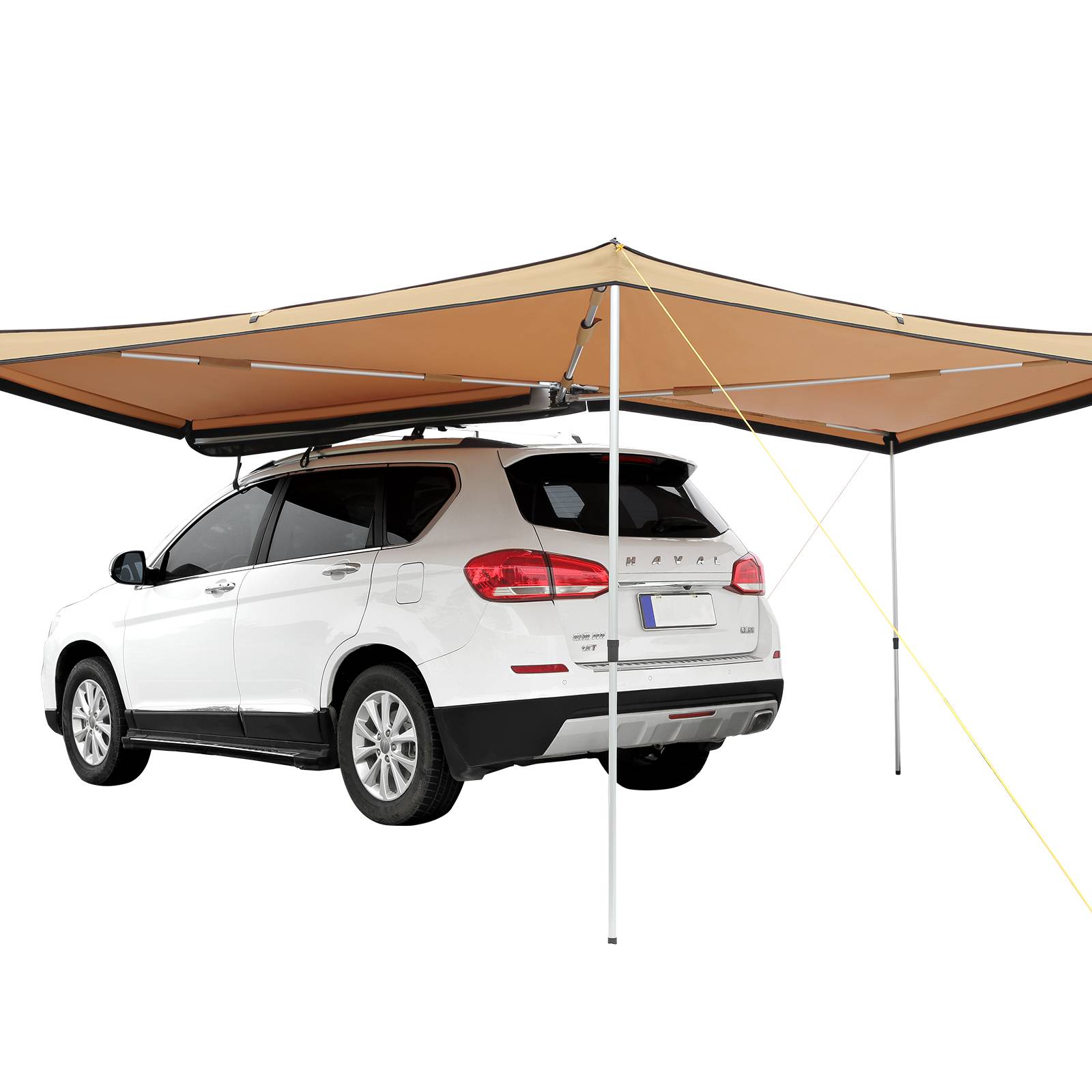 VEVOR Auvent voiture rétractable 270° 2.5m, PU UV50+, résistant, avec sac, pour SUV, camping-cars. - Image 1