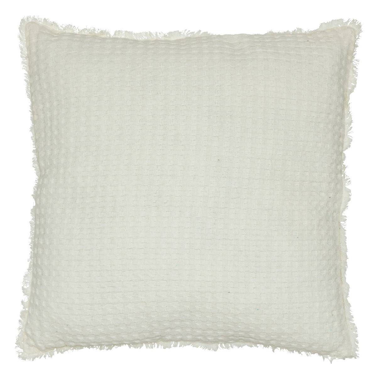 Coussin décoratif Blanc nid d'abeille 45 x 45 cm - Image 1
