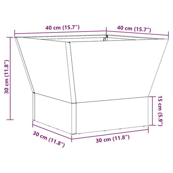 ComfortXL - Brasero Carré de Jardin en Acier Foyer Extérieur pour Terrasse Marron 40x40 cm – ComfortXL Outdoor Living - Image 6