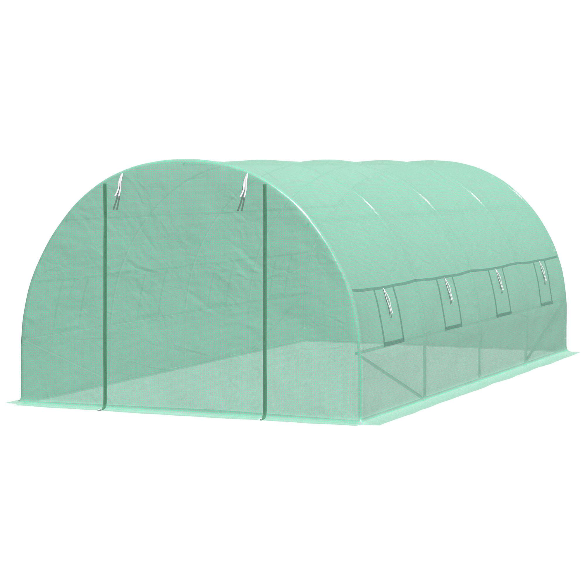 Serre aluminium tomates tunnel type châssis froid avec fenêtre verte, 595x300x200 cm - Image 2