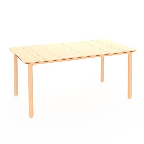 Table rectangulaire recyclée extérieur 160x90 jaune feu NOA garbar - Image 1