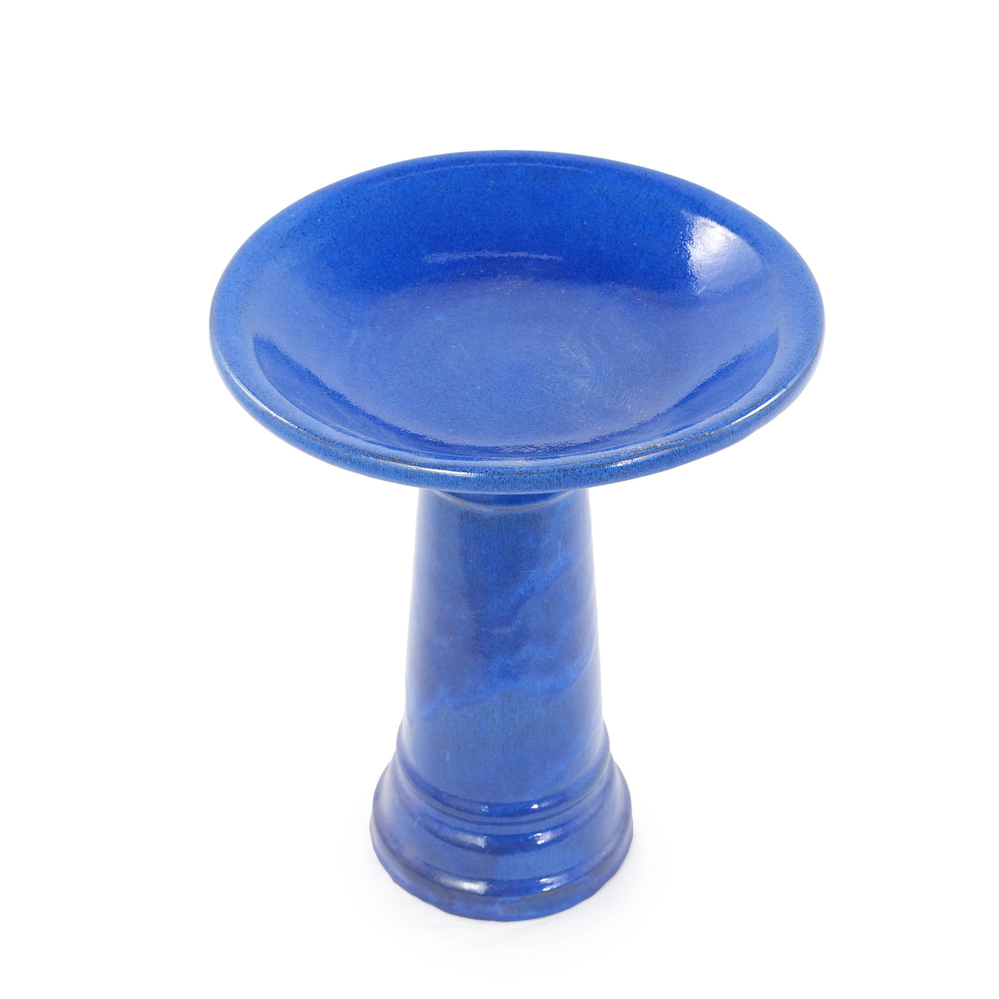 ComfortXL - Bain d’oiseaux en grès Ø 31,5 x H 38 cm bleu roi pour jardin balcon sur pied - ComfortXL Outdoor Living - Image 2