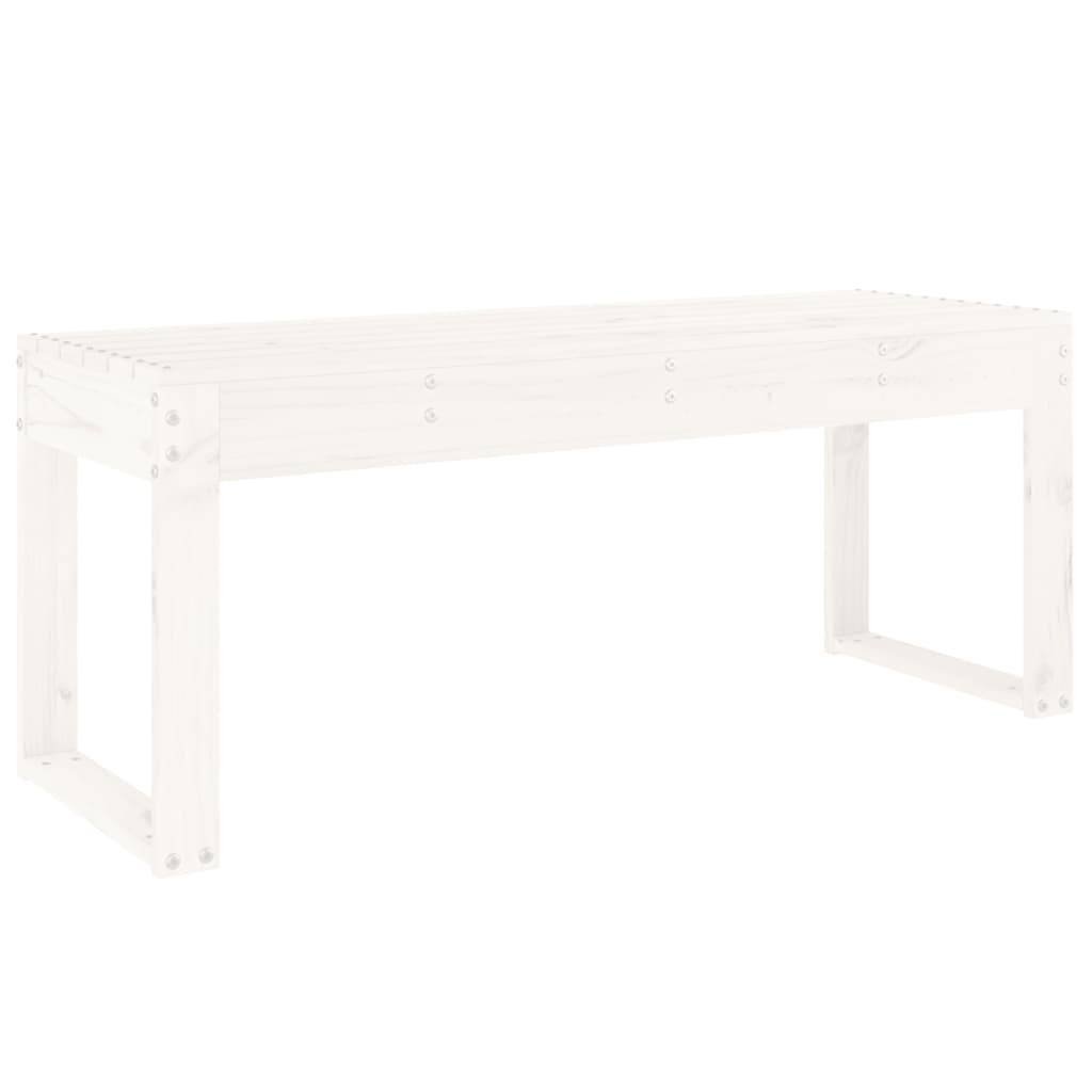 Maison Chic - Banc de jardin - Banc d'extérieur - Banquette blanc 110x38x45 cm bois massif de pin - Image 5