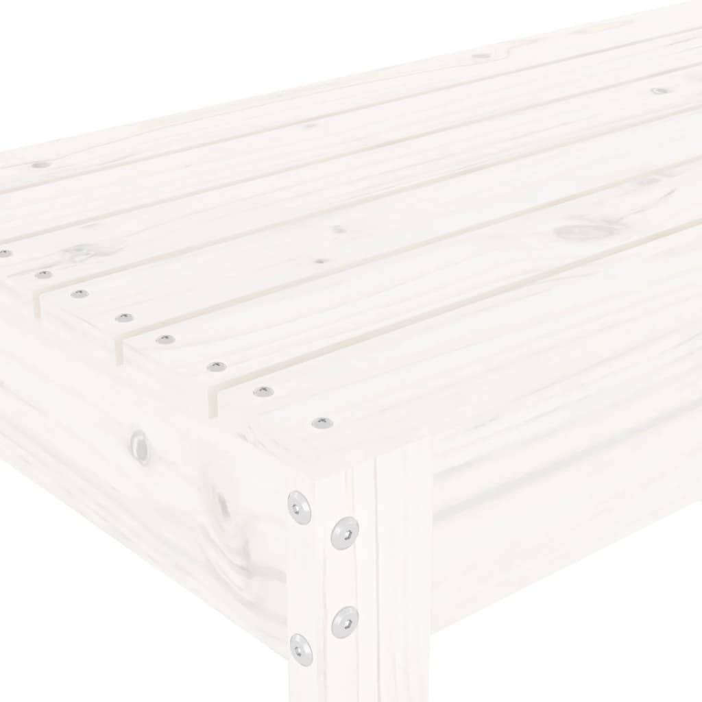 Maison Chic - Banc de jardin - Banc d'extérieur - Banquette blanc 110x38x45 cm bois massif de pin - Image 6