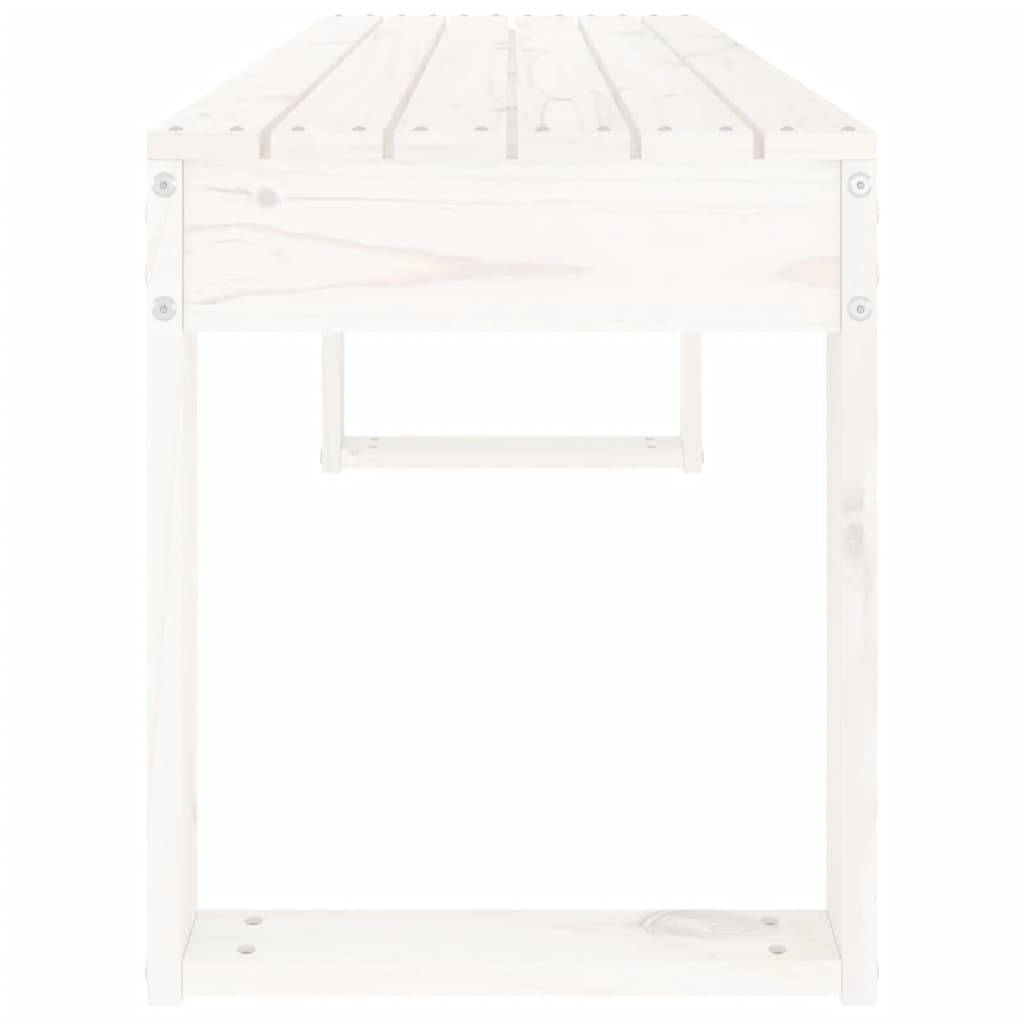 Maison Chic - Banc de jardin - Banc d'extérieur - Banquette blanc 110x38x45 cm bois massif de pin - Image 4