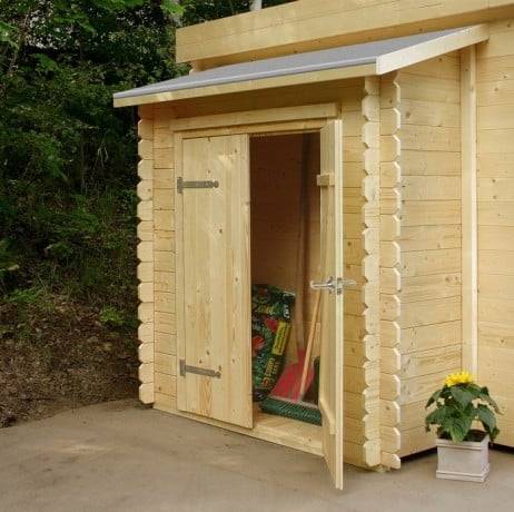 Abri de jardin HOF en bois 5,12m², Plancher Oui, Abri bûches Oui, Armoire adossée Non - Image 7