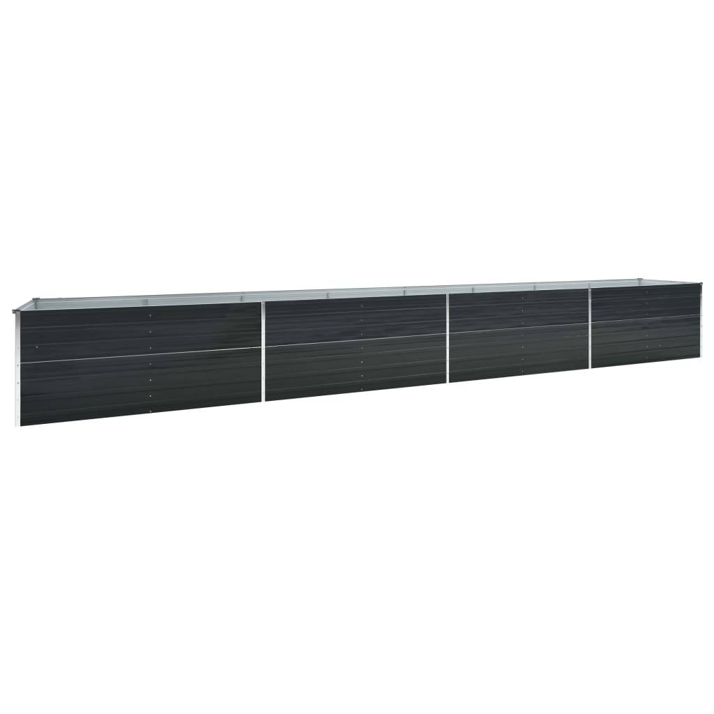 Jardinière lit surélevé plantes fleurs jardin acier galvanisé 600 x 80 x 45 cm anthracite - Image 1