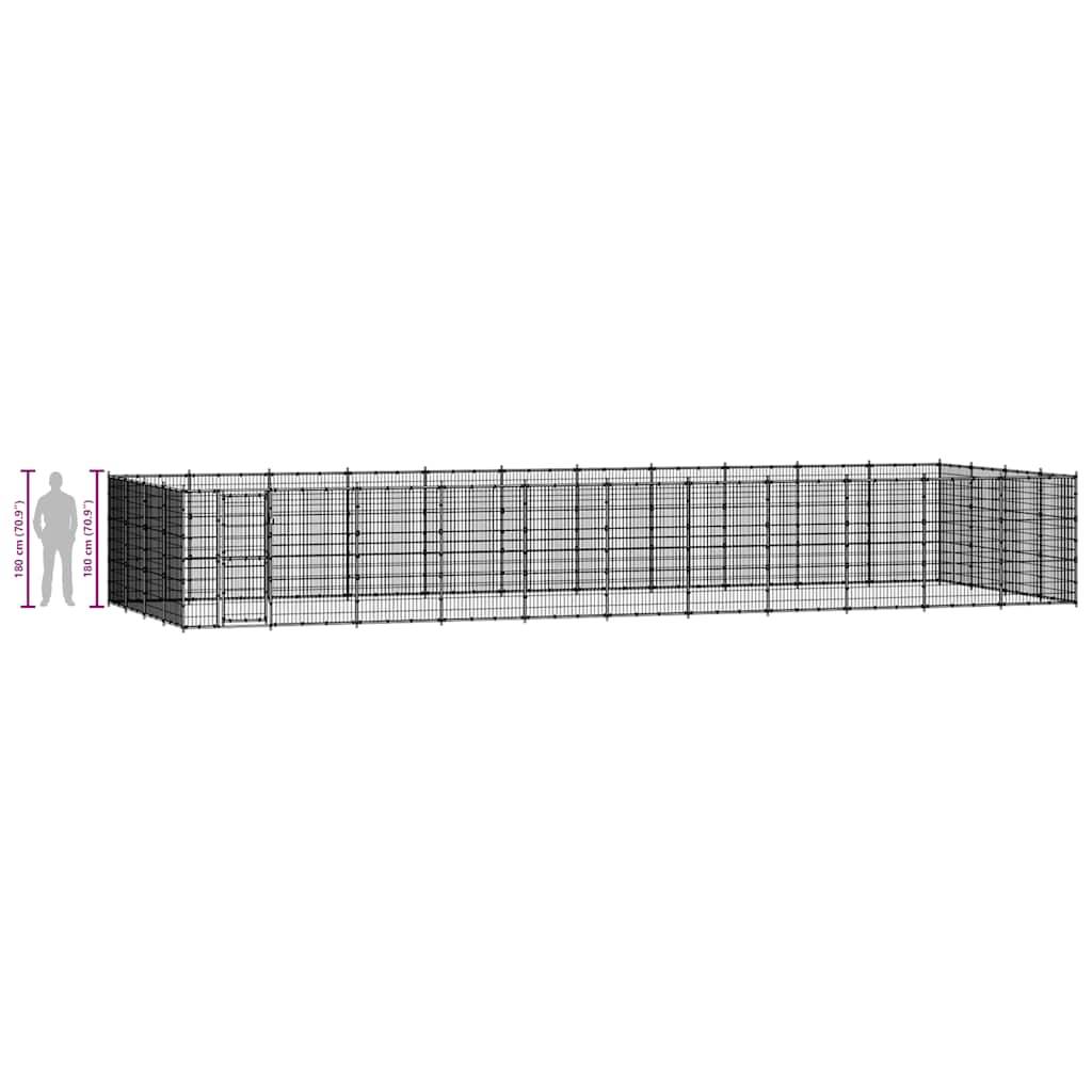 Vidaxl - Chenil d'extérieur pour chiens Acier 53,24 m² vidaXL 3082317 - Image 8