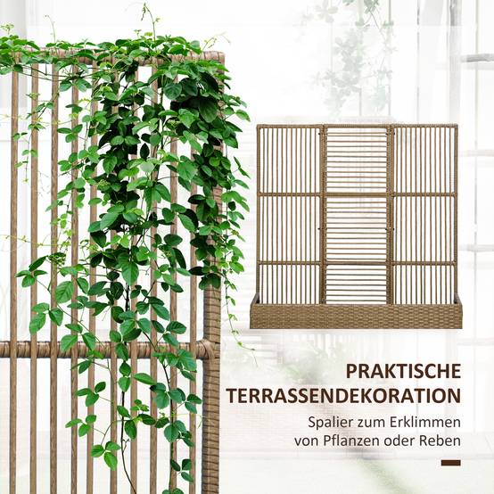 Jardinière avec treillis résine tressée sable 103 x 29 x 103 cm - PANGIVO - Image 6