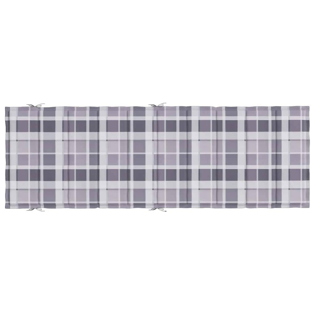PANGIVO - Coussin de chaise longue tissu oxford gris à carreaux 186 x 58 x 4 cm - PANGIVO - Image 5