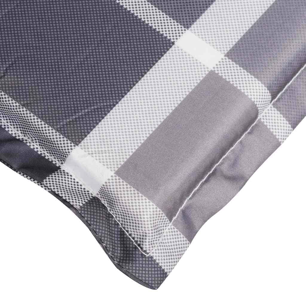 PANGIVO - Coussin de chaise longue tissu oxford gris à carreaux 186 x 58 x 4 cm - PANGIVO - Image 8