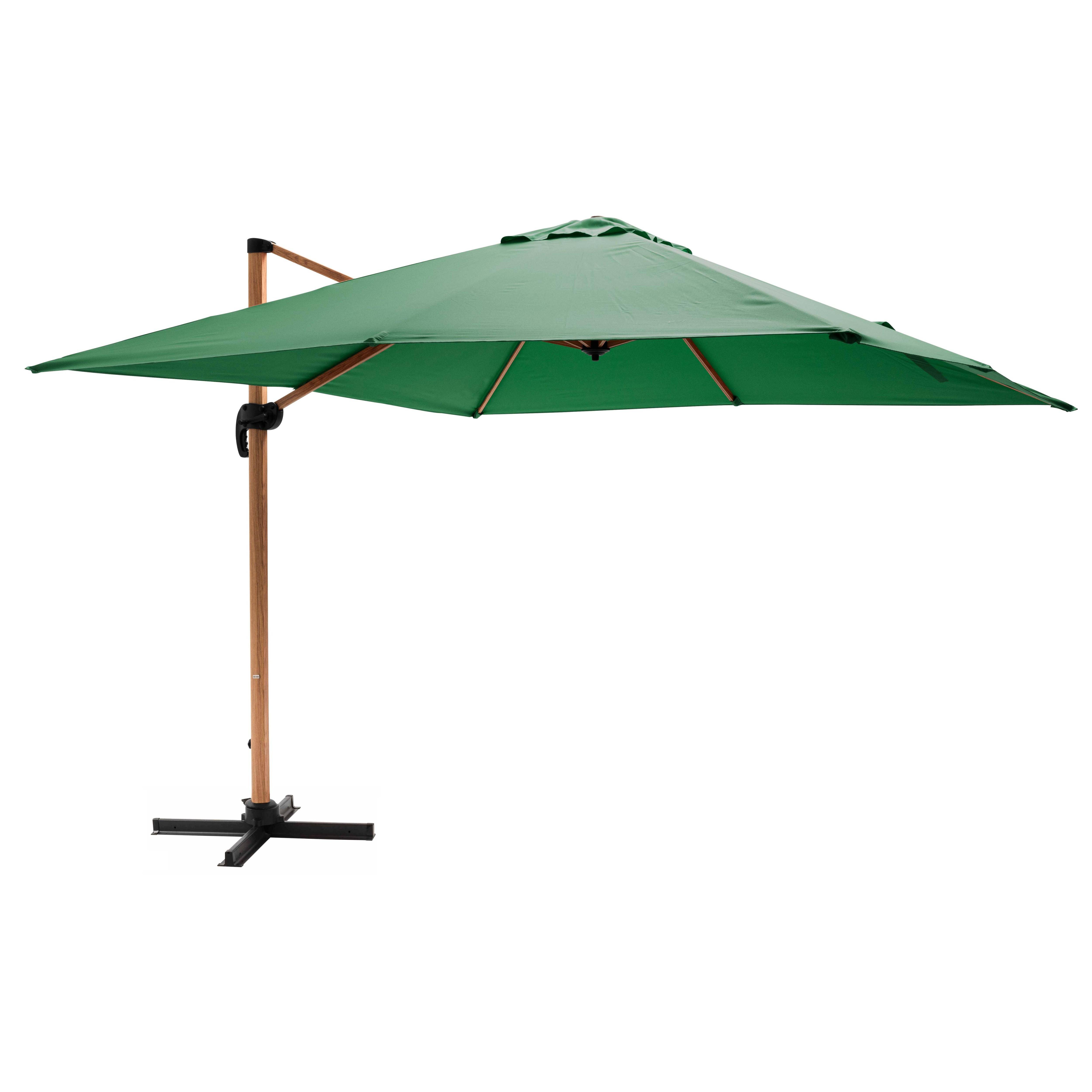 Oviala - Parasol déporté carré 3x3m effet bois vert cactus Brescia - Oviala - Image 1