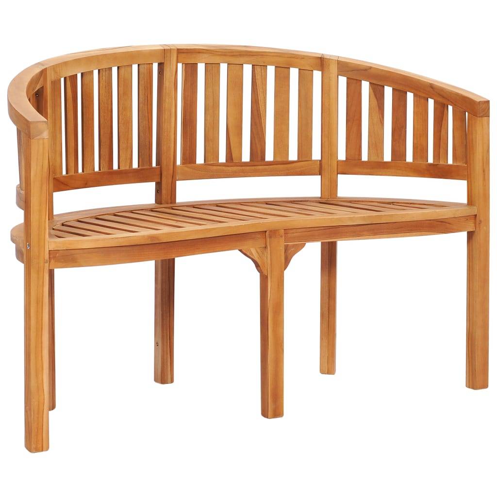 Maison Chic - Banc de jardin - Banc d'extérieur - Banquette en forme de banane 120 cm Teck solide - Image 2
