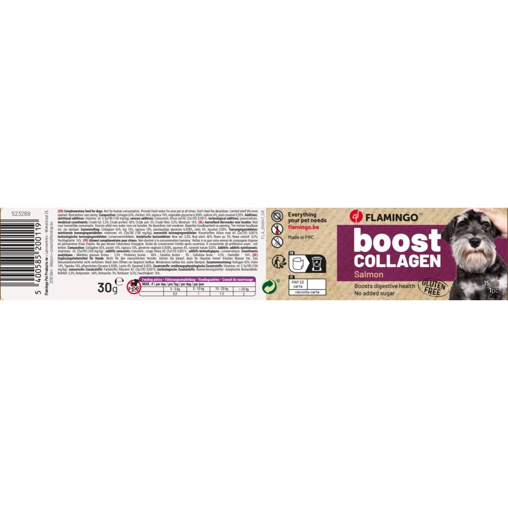 Flamingo - Flamingo - Friandises Boost Lanières avec Saumon & Collagène 30 g pour chien - Image 4