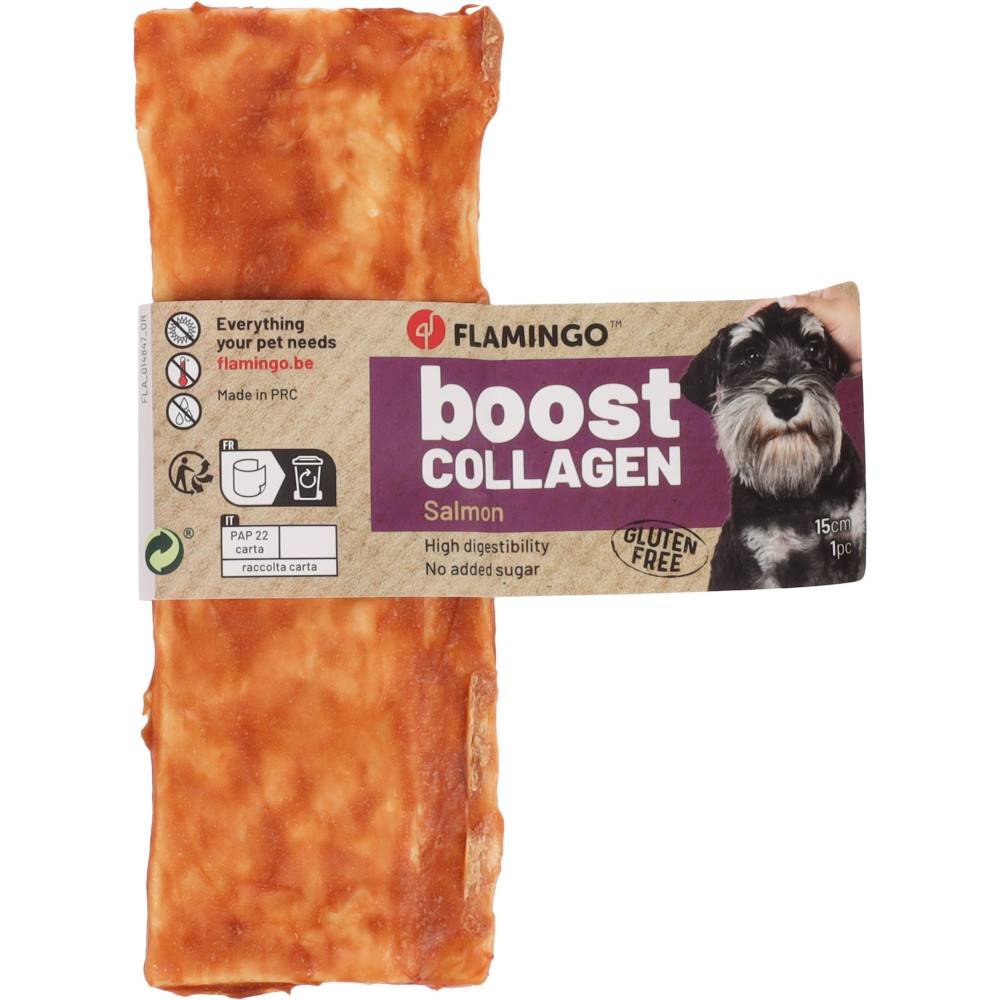 Flamingo - Flamingo - Friandises Boost Lanières avec Saumon & Collagène 30 g pour chien - Image 1