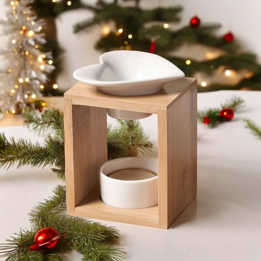 Brûle Parfum Arum - Brûleur Fondant Parfumé – Diffuseur Huile Essentielle – Brûleur en céramique et bambou - Haut: 12 cm - Zen'Arôme - Image 7