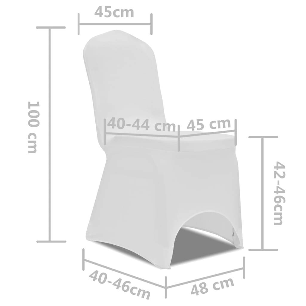 Housse pour chaises - Housse de protection blanche extensible 6 pièces PC108 - Image 8