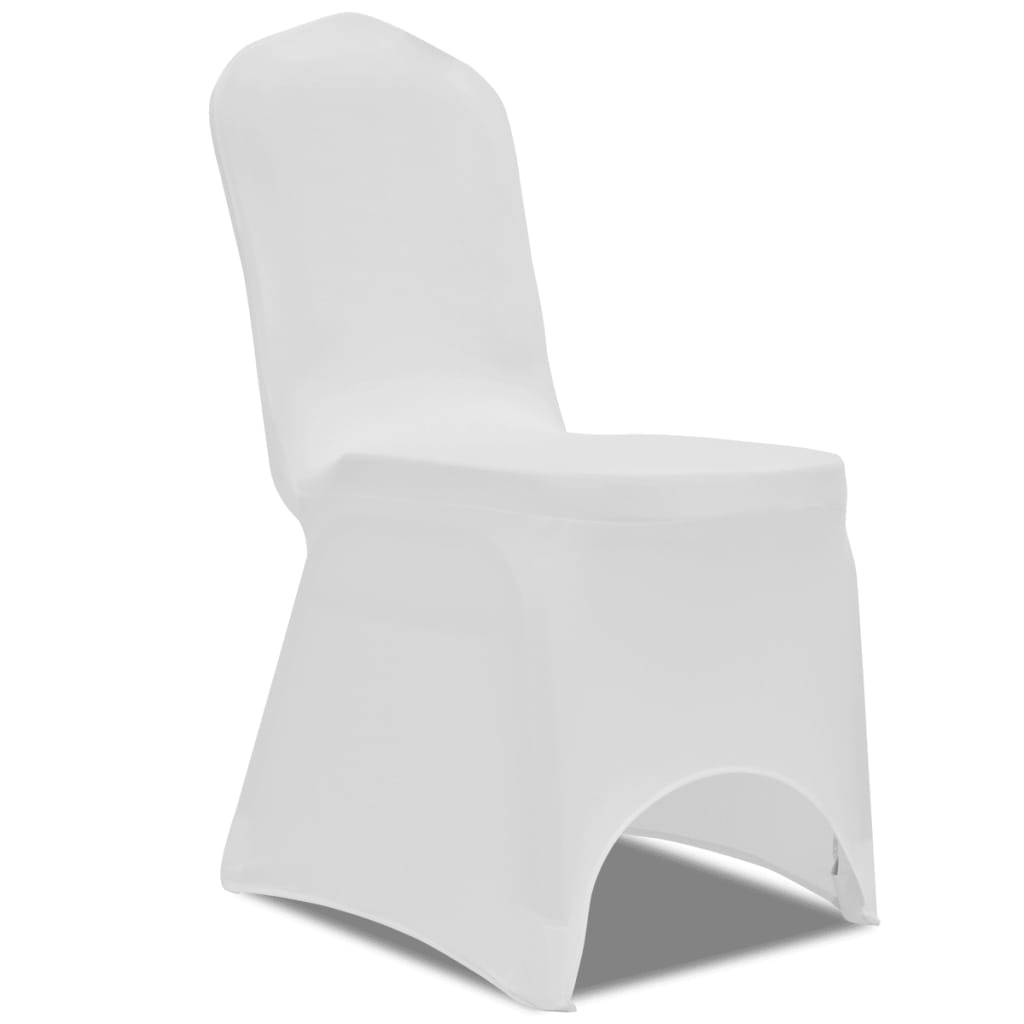 Housse pour chaises - Housse de protection blanche extensible 6 pièces PC108 - Image 1