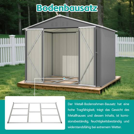 Abri Jardin Métal 4,1m² Rangement Outils Double Porte Anthracite - ComfortXL Outdoor Living - Image 6