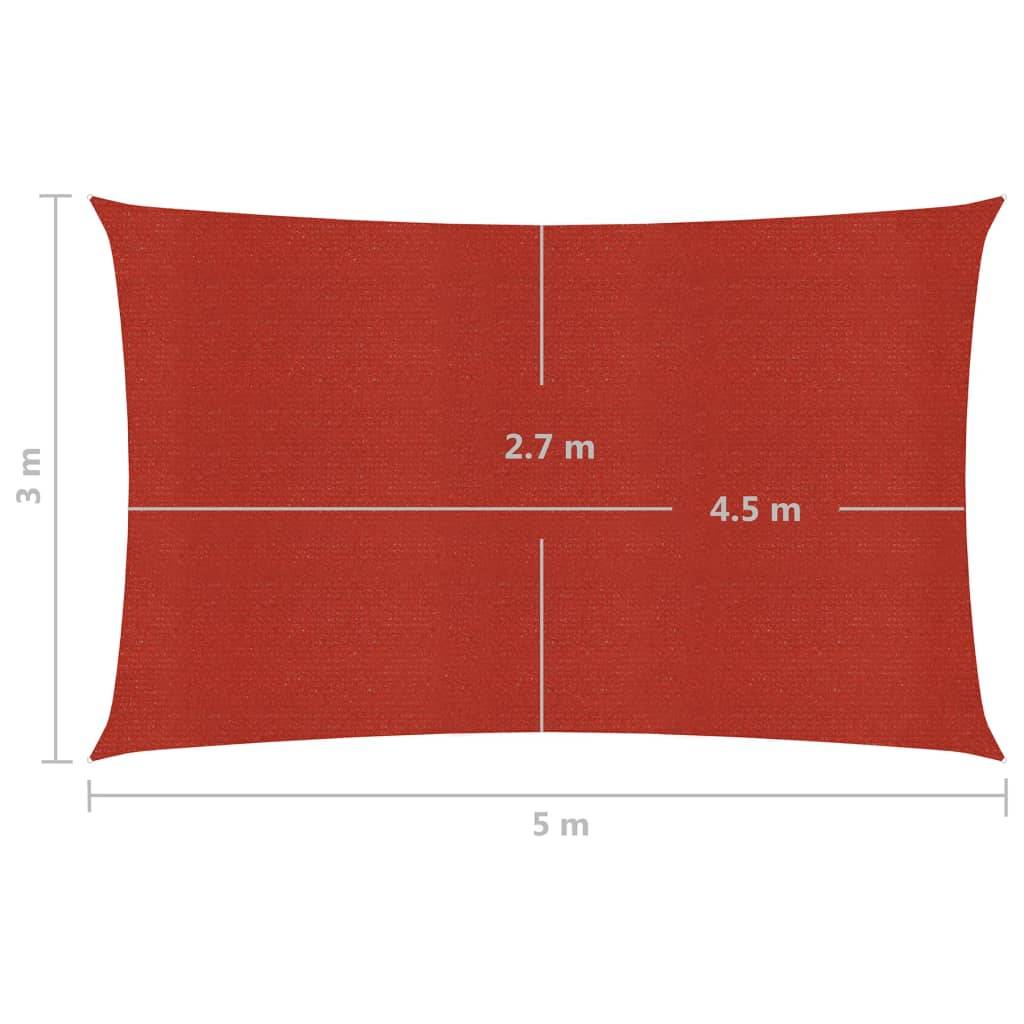 Helloshop26 - Voile toile d'ombrage parasol 160 g/m² rouge 3 x 5 m PEHD - Image 6
