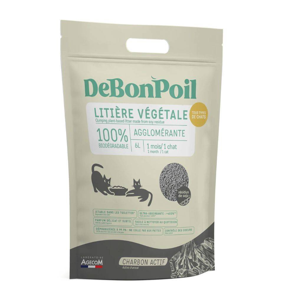 Litière DeBonPoil Chat Charbon 10L – Agglomérante Anti-Odeur 10 l - Image 3