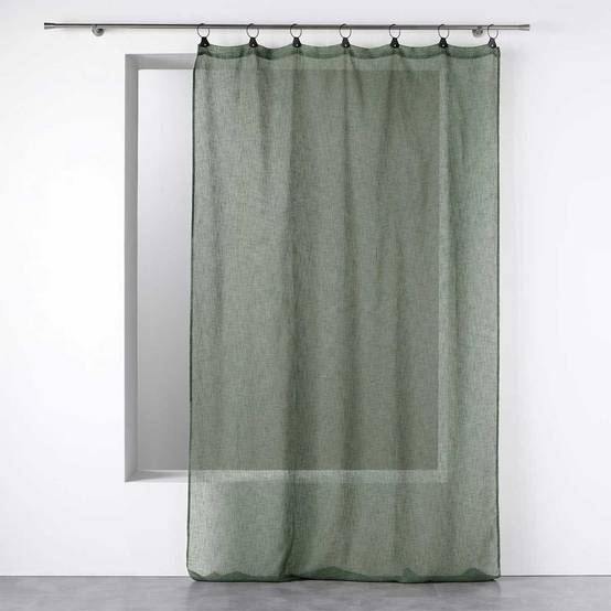 Rideau Voilage à Anneaux "Linka" 140x240cm Kaki - Image 1