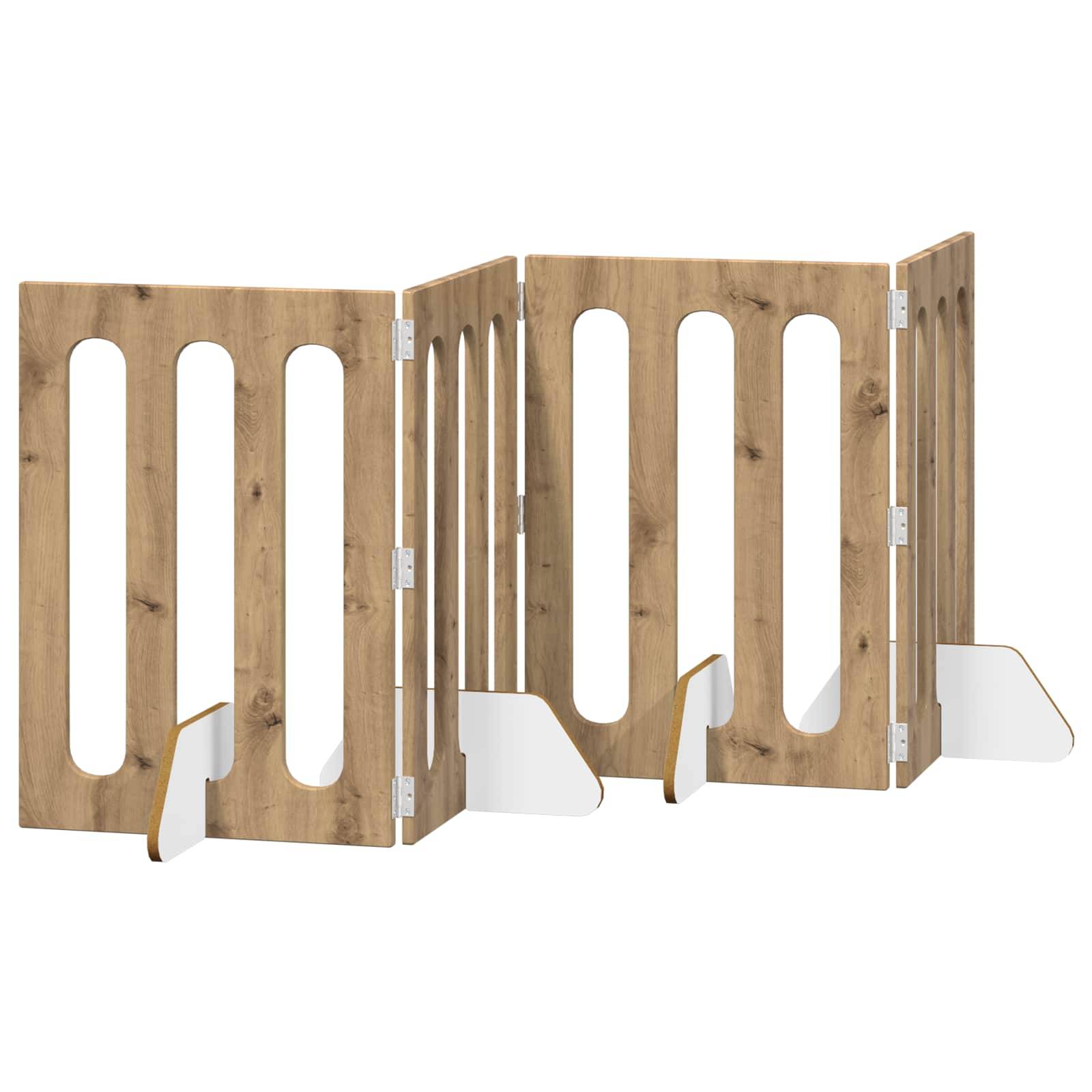 ComfortXL - Clôture pour animaux bois ingénierie intérieur barrière pliable chêne artisanal - ComfortXL Outdoor Living - Image 2