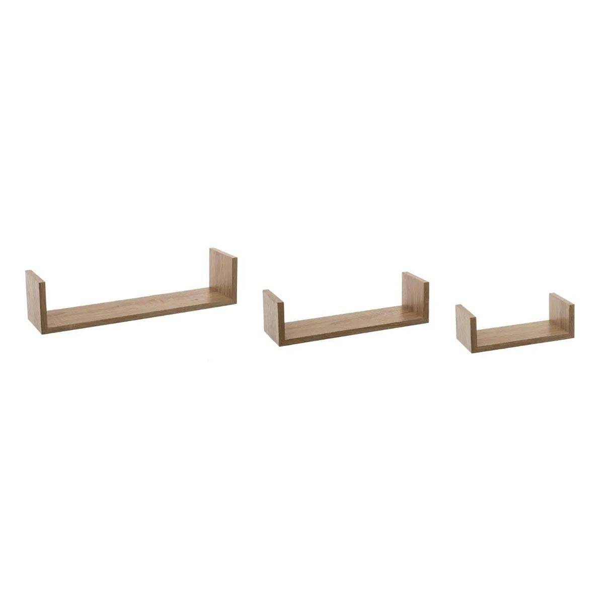 Lot de 3 Étagères Murales "Bord" 42cm Chêne Naturel