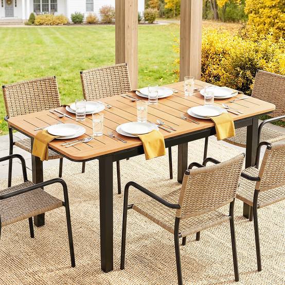 PANGIVO - Table de jardin bois composite marron 127 x 70 x 75 cm - PANGIVO - Image 4