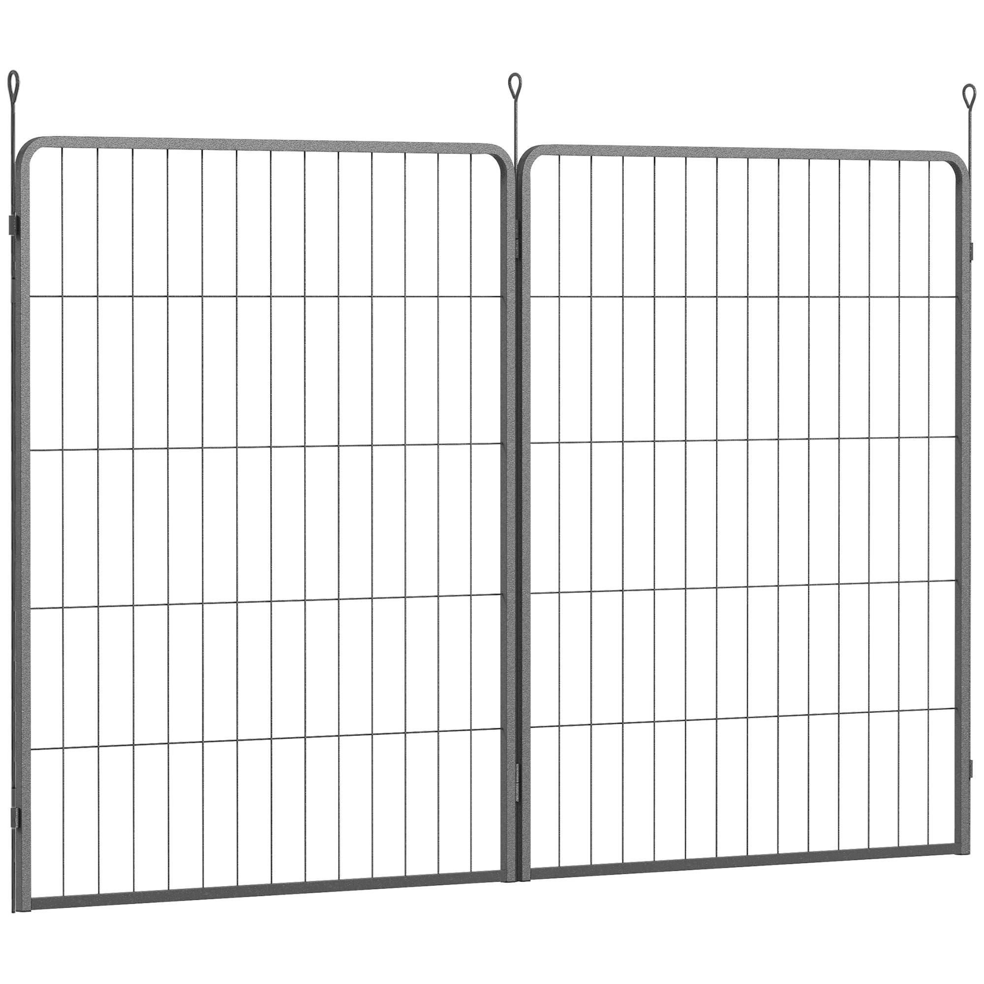 Extension Enclos Chien Acier Jardin Parc Modulable 2 Panneaux 80x100cm Noir - ComfortXL Pet Living - Image 2