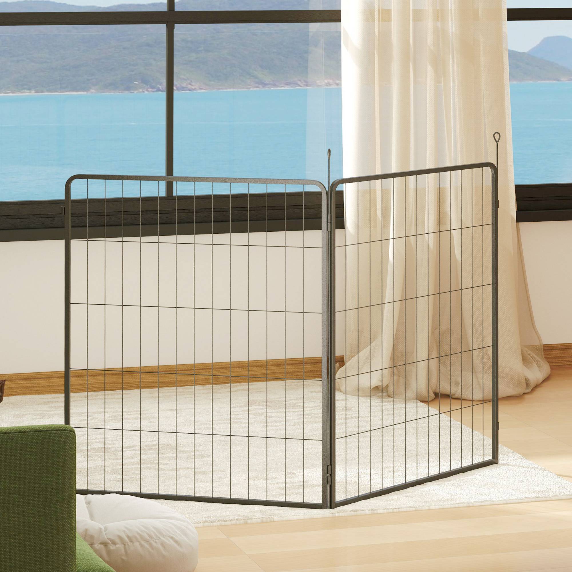 Extension Enclos Chien Acier Jardin Parc Modulable 2 Panneaux 80x100cm Noir - ComfortXL Pet Living - Image 7