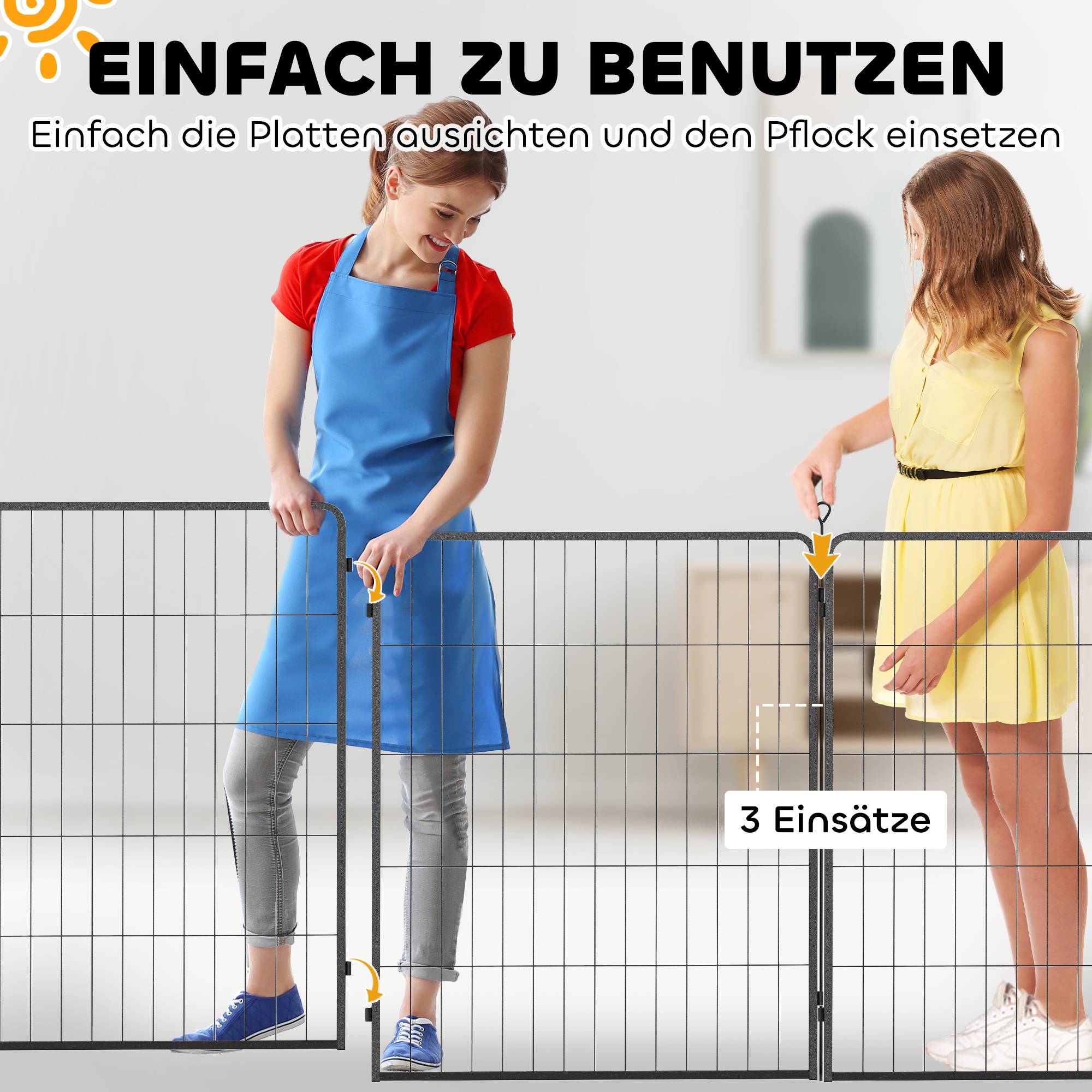 Extension Enclos Chien Acier Jardin Parc Modulable 2 Panneaux 80x100cm Noir - ComfortXL Pet Living - Image 5
