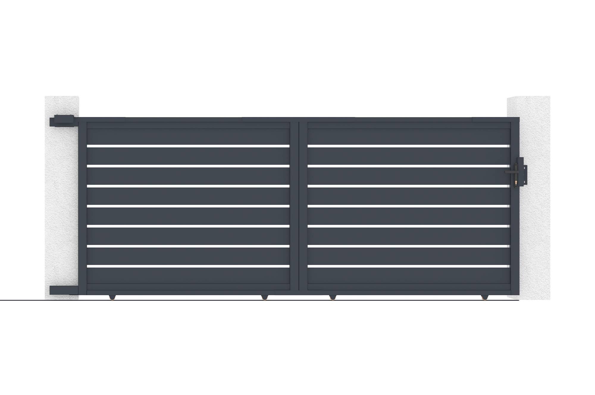 Casanoov Portail coulissant 5 m VOGEL H.160 cm + 2 poteaux H.190 cm aluminium gris - Image 6