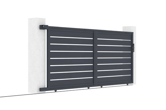 Casanoov Portail coulissant 5 m VOGEL H.160 cm + 2 poteaux H.190 cm aluminium gris - Image 7