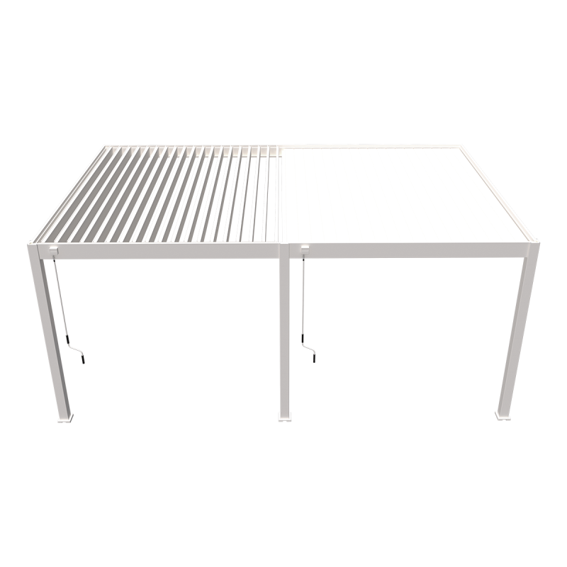 Ombrea - Pergola bioclimatique Ombréa adossée VS 4x6M Blanc + 2 stores - Image 5