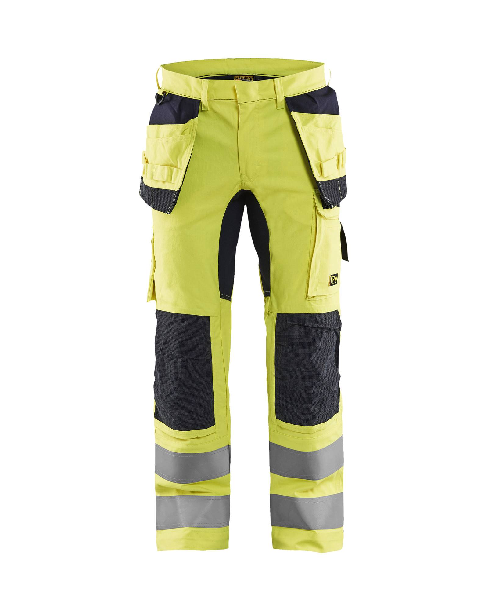 Pantalon multinormes inhérent + stretch Jaune fluo/Marine | 158715123389 - Blaklader