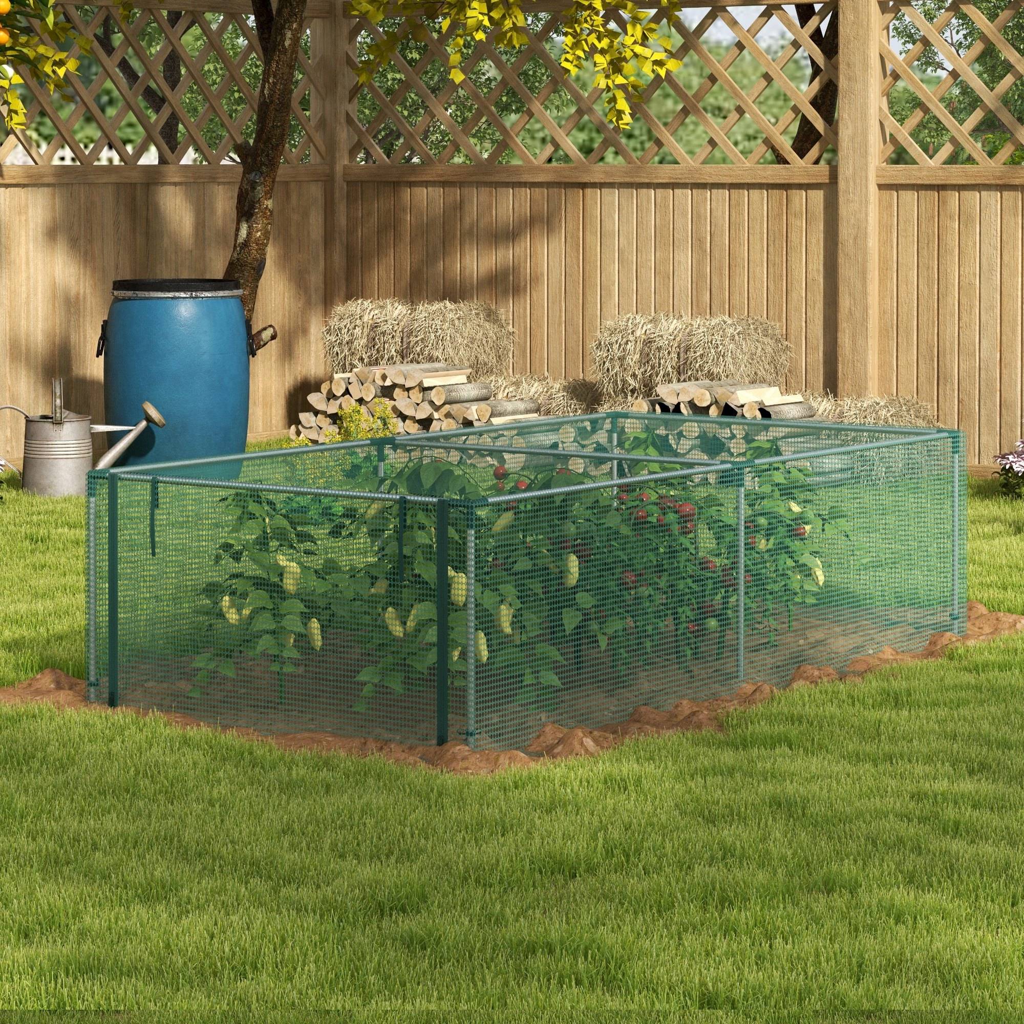 ComfortXL - Cage de protection potager acier et filet HDPE vert 248 x 125 x 62,5 cm avec porte zippée - ComfortXL Outdoor Living - Image 2