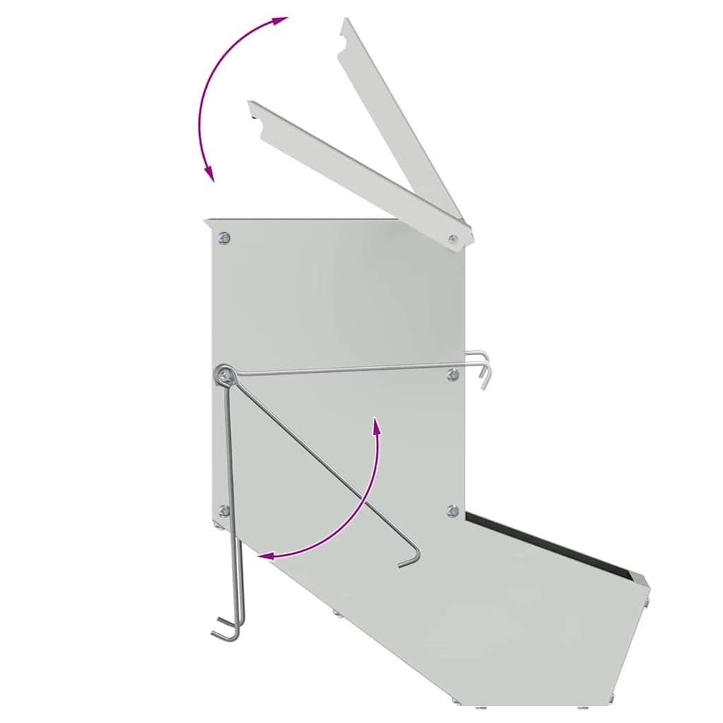 Nourrisseur Mural Lapin Galvanisé 1kg Installation Rapide Argent - ComfortXL Outdoor Living - Image 5