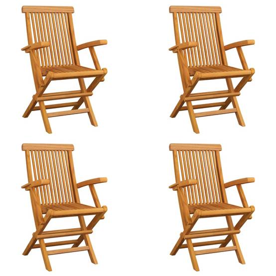 Chaise de jardin pliable Bois de teck solide 55 x 60 x 89 cm (lot de 4) - PANGIVO - Image 1