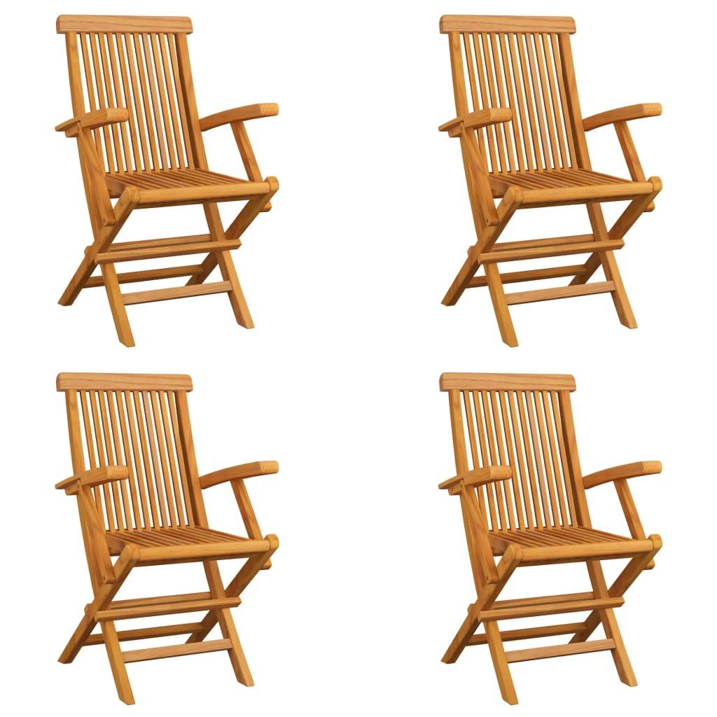Chaise de jardin pliable Bois de teck solide 55 x 60 x 89 cm (lot de 4) - PANGIVO - Image 1