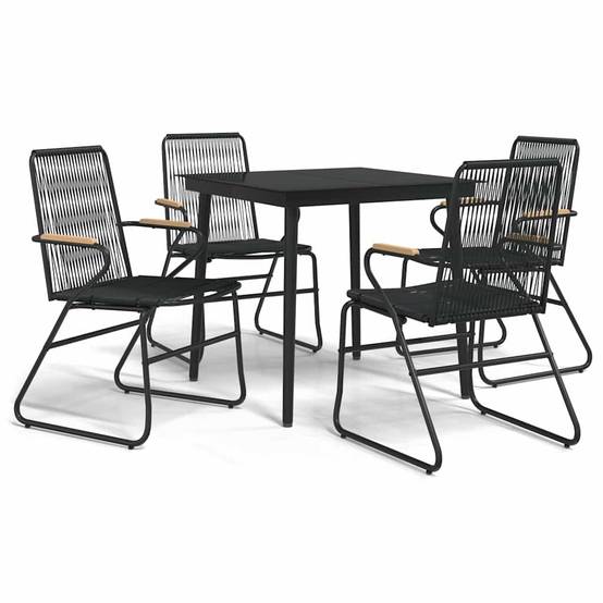 Vidaxl - Ensemble à manger de jardin 5 pcs-Salons de jardin Noir Rotin PVC 157783 - Image 2