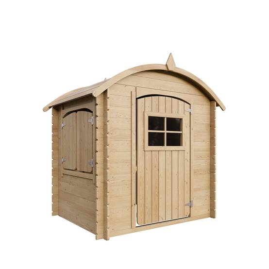 Timbela - Maison en bois pour enfants 112x146xH145 cm / 1.1 m² sans plancher - Maison jardin enfant exterieur bois - 19 mm d’épaisseur - Timbela M505-1 - Image 3