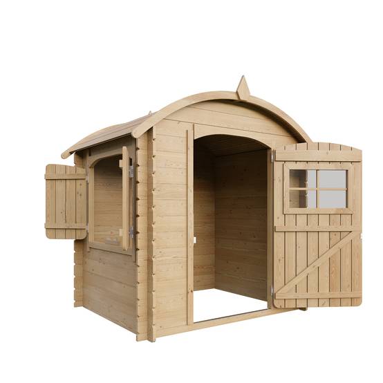 Timbela - Maison en bois pour enfants 112x146xH145 cm / 1.1 m² sans plancher - Maison jardin enfant exterieur bois - 19 mm d’épaisseur - Timbela M505-1 - Image 5