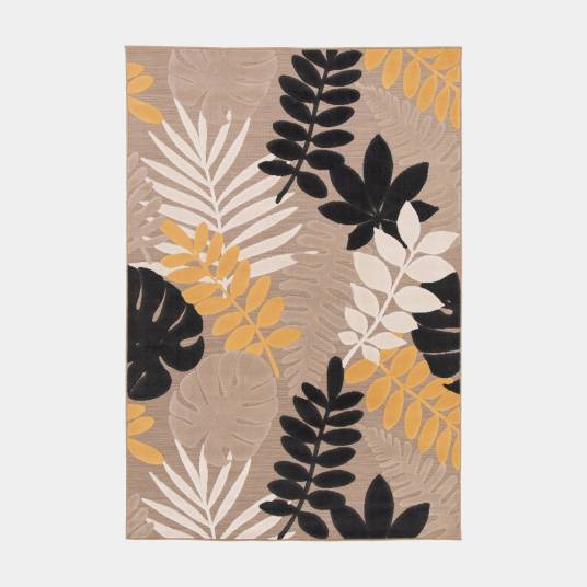 Decoweb - Tapis extérieur et intérieur en relief - Palmera - Beige et noir - 160 x 230 cm - Decoweb - Image 1